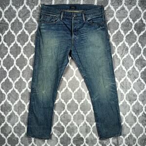Polo Ralph Lauren Jeans Mens 36x28 Blue Button Fly Straight Leg Sullivan Slim